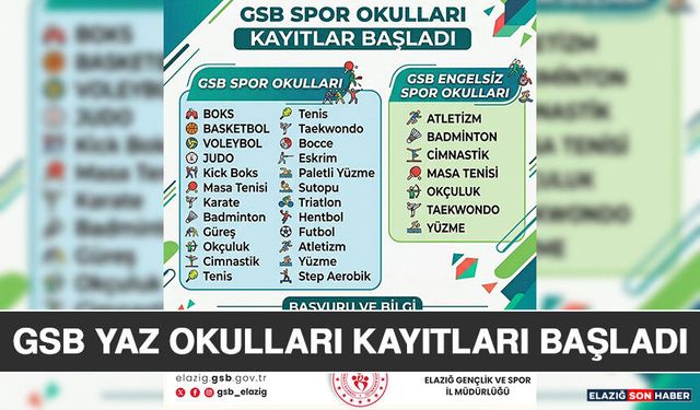 GSB Yaz Okulları Kayıtları Başladı