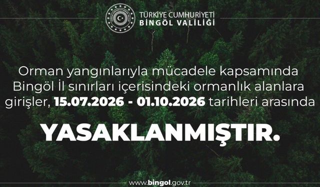 Bingöl'de ormanlık alanlara girişler yasaklandı