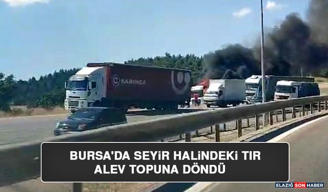 Bursa'da Seyir Halindeki Tır Alev Topuna Döndü