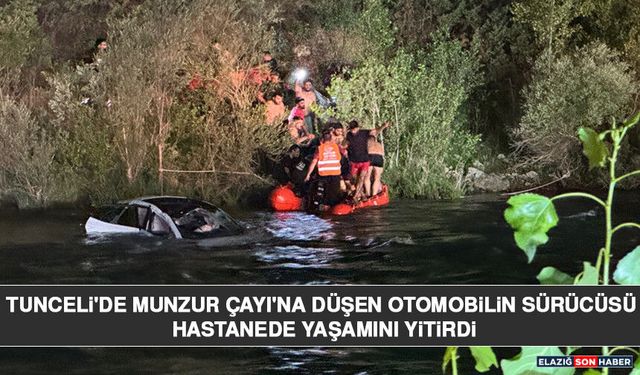 Tunceli'de Munzur Çayı'na Düşen Otomobilin Sürücüsü Hastanede Yaşamını Yitirdi
