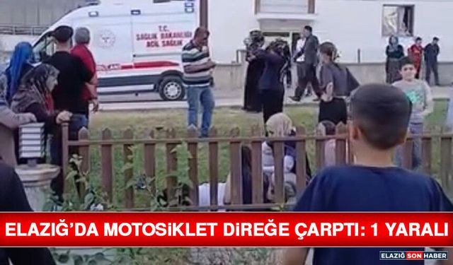Elazığ’da Motosiklet Direğe Çarptı: 1 Yaralı