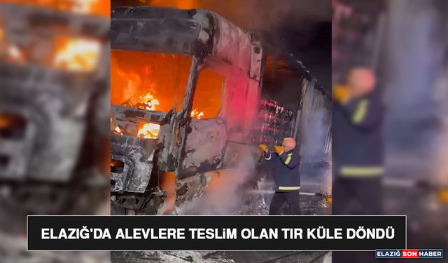 Elazığ'da Alevlere Teslim Olan Tır Küle Döndü