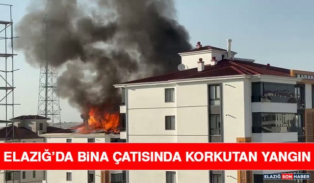 Elazığ’da Bina Çatısında Korkutan Yangın