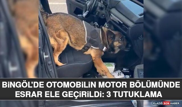 Bingöl'de Otomobilin Motor Bölümünde Esrar Ele Geçirildi: 3 Tutuklama