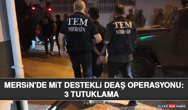 Mersin'de MİT Destekli Deaş Operasyonu: 3 Tutuklama