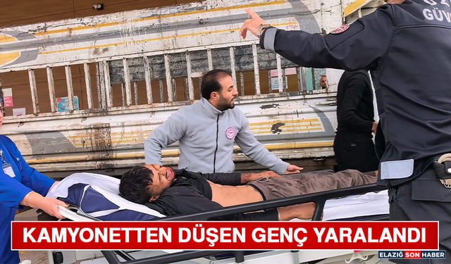 Kamyonetten Düşen Genç Yaralandı