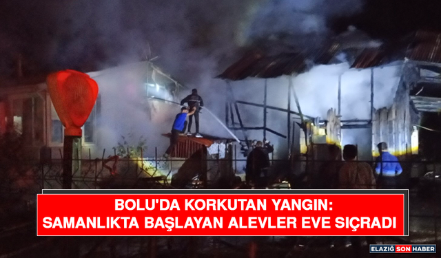 Bolu'da Korkutan Yangın: Samanlıkta Başlayan Alevler Eve Sıçradı