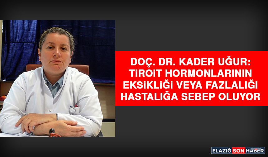 Doç. Dr. Kader Uğur: Tiroit Hormonlarının Eksikliği Veya Fazlalığı Hastalığa Sebep Oluyor