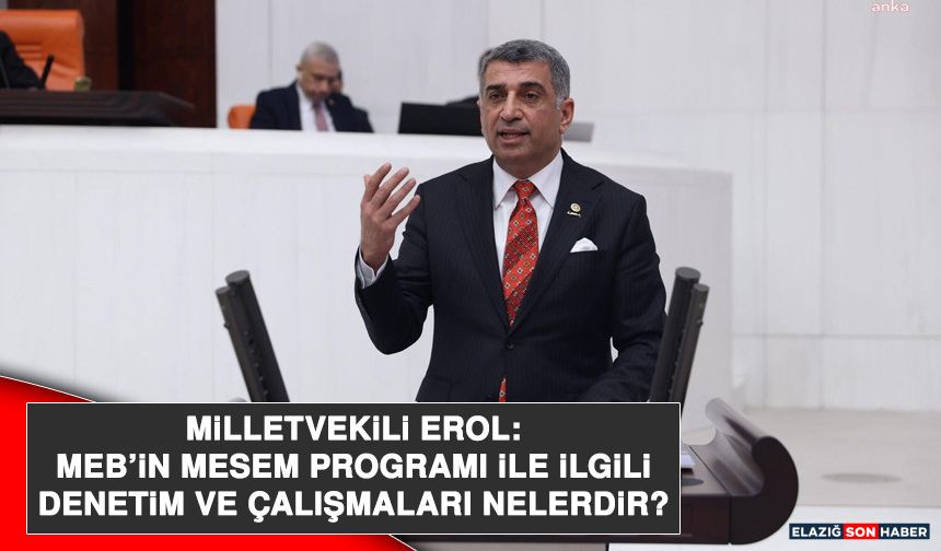 Milletvekili Erol: MEB’in MESEM Programı İle İlgili Denetim ve Çalışmaları Nelerdir?