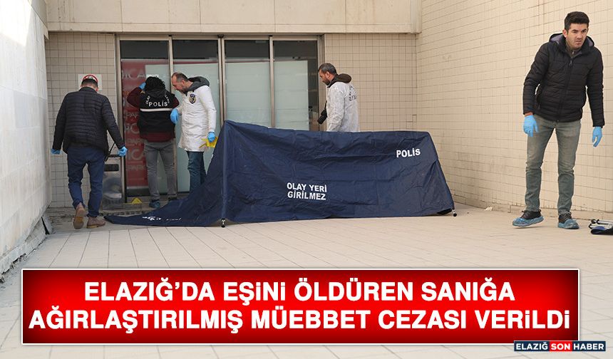 Elazığ’da Eşini Öldüren Sanığa Ağırlaştırılmış Müebbet Cezası Verildi