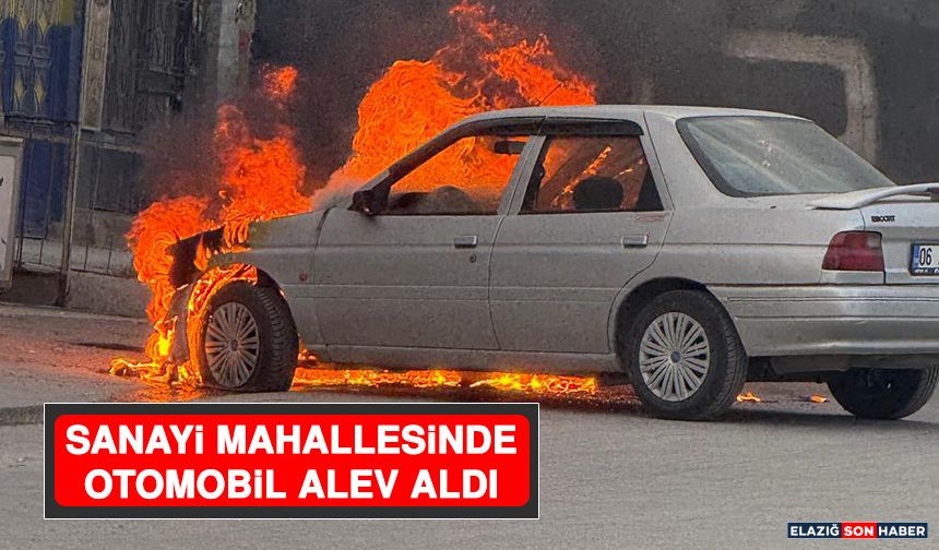 Sanayi Mahallesinde Otomobil Alev Aldı