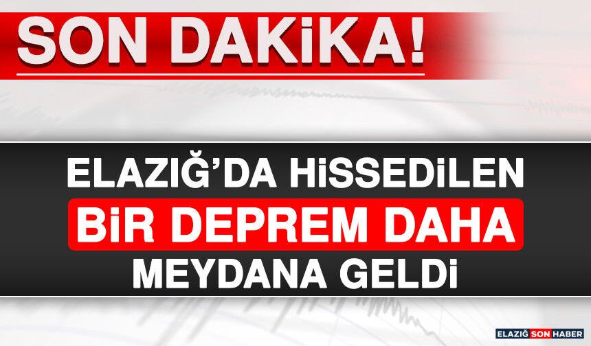 ELAZIĞ'DA HİSSEDİLEN DEPREM MEYDANA GELDİ