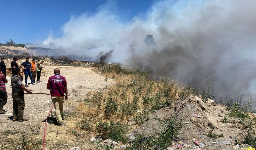 Mersin'de çöplükte başlayıp ormanlık alana sıçrayan yangına müdahale ediliyor