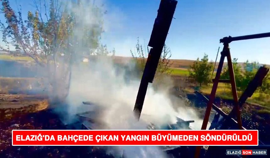 Elazığ'da Bahçede Çıkan Yangın Büyümeden Söndürüldü