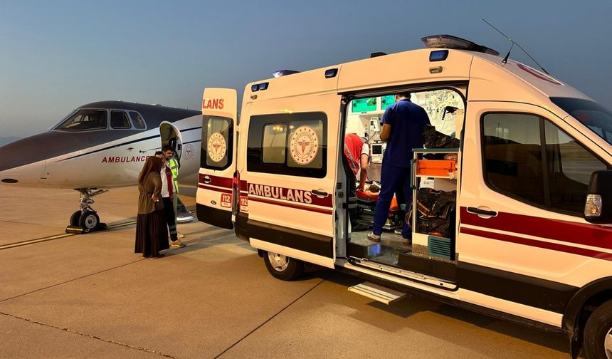 Ağrı'da kalp hastası bebek ambulans uçakla Ankara'ya nakledildi
