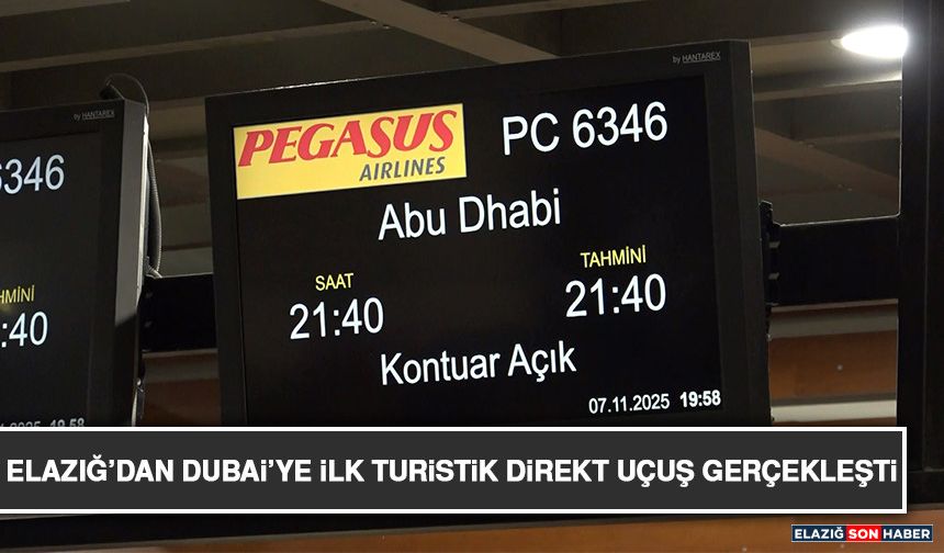 Elazığ’dan Dubai’ye İlk Turistik Direkt Uçuş Gerçekleşti