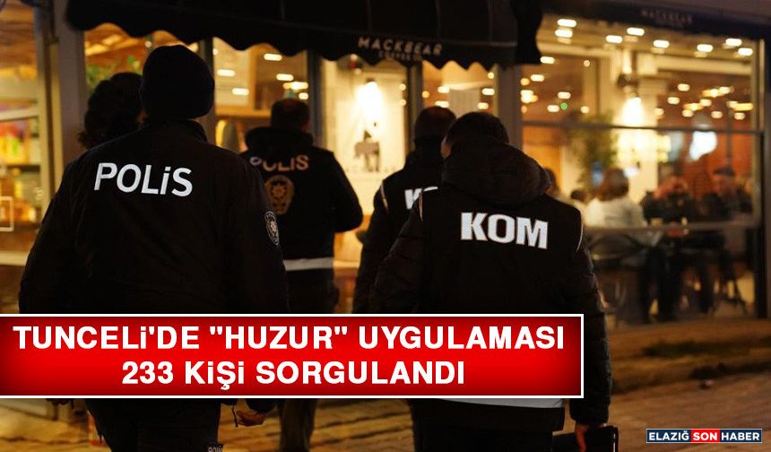 Tunceli'de "Huzur" Uygulaması: 233 Kişi Sorgulandı