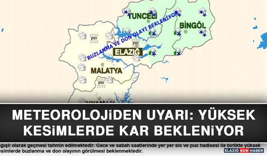 Meteorolojiden Uyarı: Yüksek Kesimlerde Kar Bekleniyor