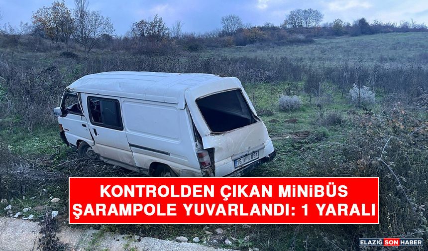 Kontrolden Çıkan Minibüs Şarampole Yuvarlandı: 1 Yaralı