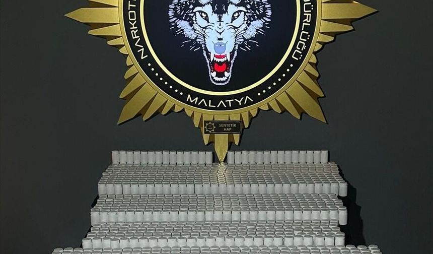 Malatya'da 75 bin 376 sentetik uyuşturucu hap ele geçirildi