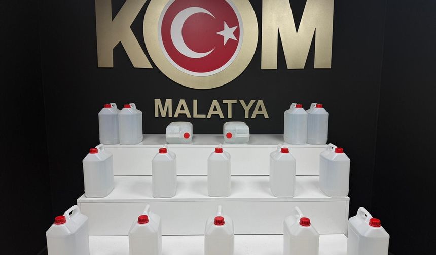 Malatya'da 76 litre etil alkol ele geçirildi
