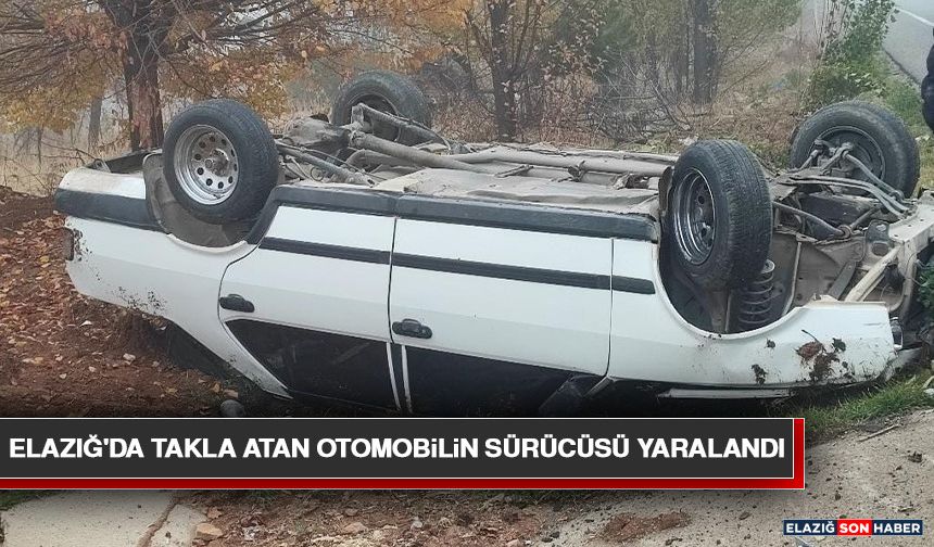 Elazığ'da Takla Atan Otomobilin Sürücüsü Yaralandı