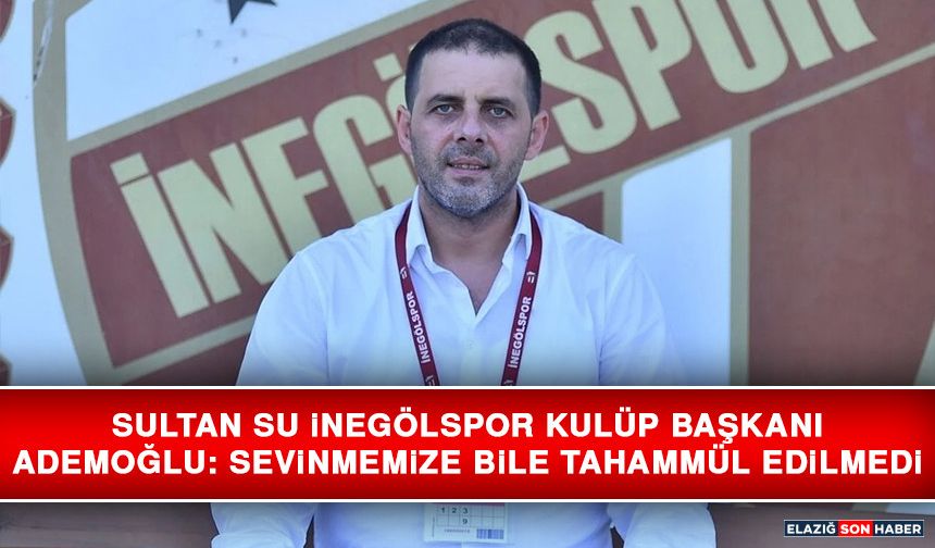 Sultan Su İnegölspor Kulüp Başkanı Ademoğlu: Sevinmemize Bile Tahammül Edilmedi