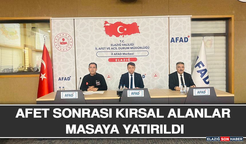 Afet Sonrası Kırsal Alanlar Masaya Yatırıldı