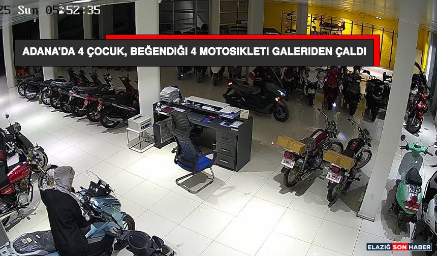 Adana'da 4 Çocuk, Beğendiği 4 Motosikleti Galeriden Çaldı