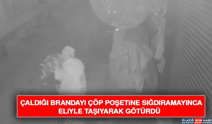 Çaldığı Brandayı Çöp Poşetine Sığdıramayınca Eliyle Taşıyarak Götürdü