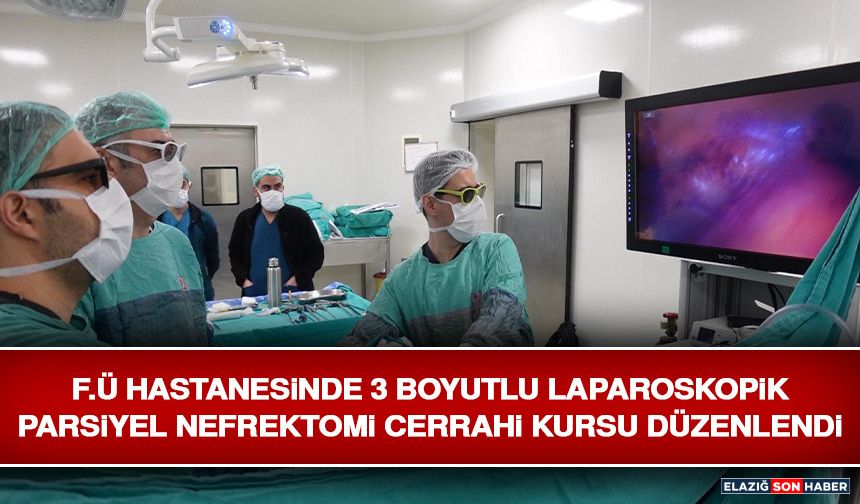 F.Ü Hastanesinde 3 Boyutlu Laparoskopik Parsiyel Nefrektomi Cerrahi Kursu Düzenlendi