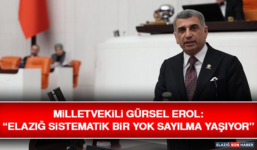 Milletvekili Gürsel Erol: “Elazığ Sistematik Bir Yok Sayılma Yaşıyor”
