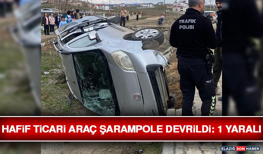 Hafif Ticari Araç Şarampole Devrildi: 1 Yaralı
