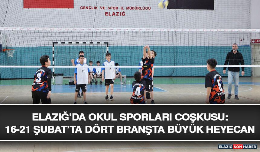 Elazığ’da Okul Sporları Coşkusu: 16-21 Şubat’ta Dört Branşta Büyük Heyecan