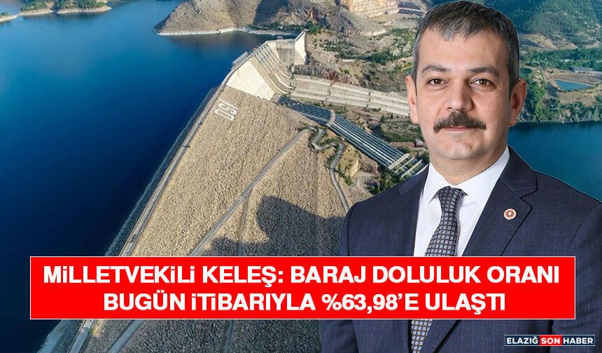 Milletvekili Keleş: Baraj Doluluk Oranı Bugün İtibarıyla %63,98’e Ulaştı