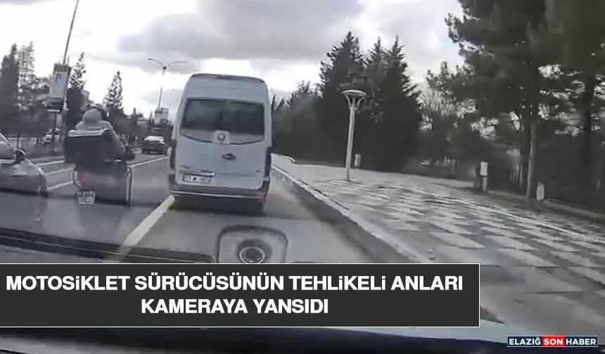 Motosiklet Sürücüsünün Tehlikeli Anları Kameraya Yansıdı