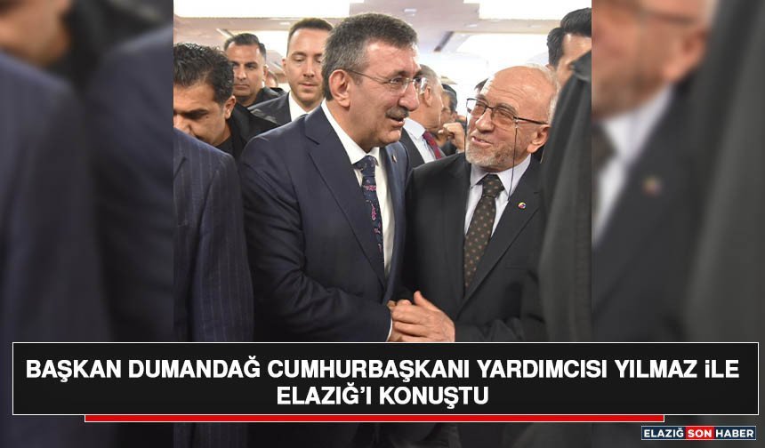 Başkan Dumandağ Cumhurbaşkanı Yardımcısı Yılmaz İle Elazığ’ı Konuştu