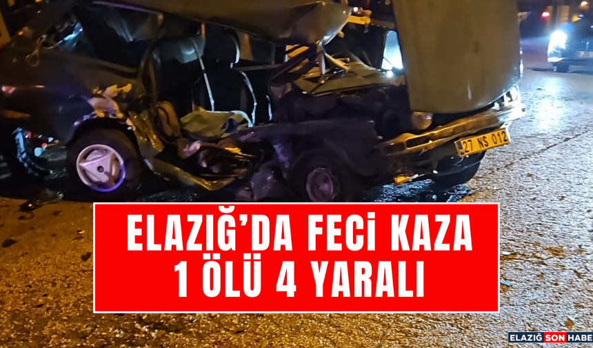 Elazığ’da Feci Kaza! 2 Araç Kafa Kafaya Çarpıştı