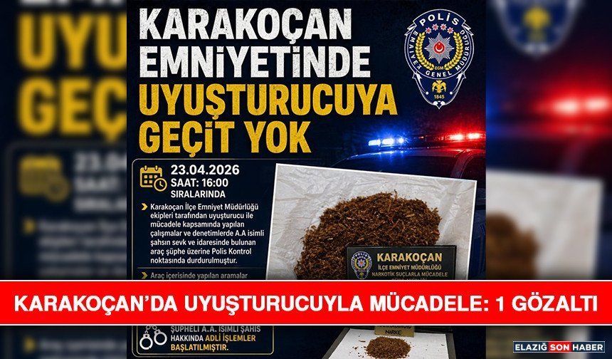 Karakoçan’da Uyuşturucuyla Mücadele: 1 Gözaltı