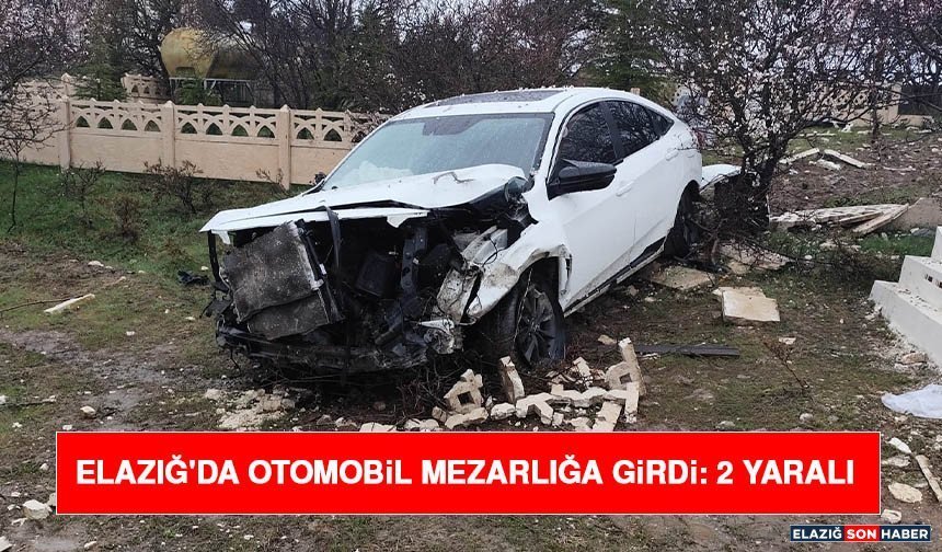 Elazığ'da Otomobil Mezarlığa Girdi: 2 Yaralı