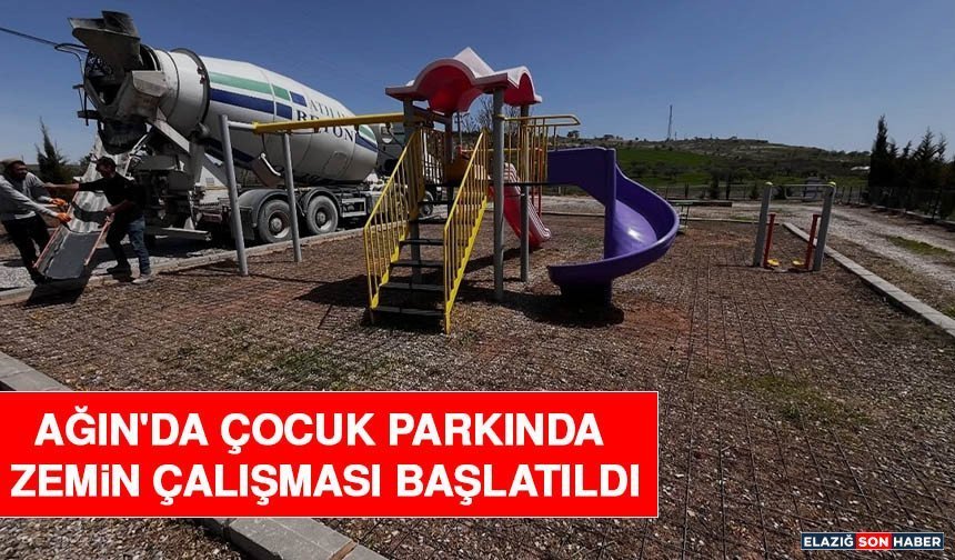 Ağın'da Çocuk Parkında Zemin Çalışması Başlatıldı
