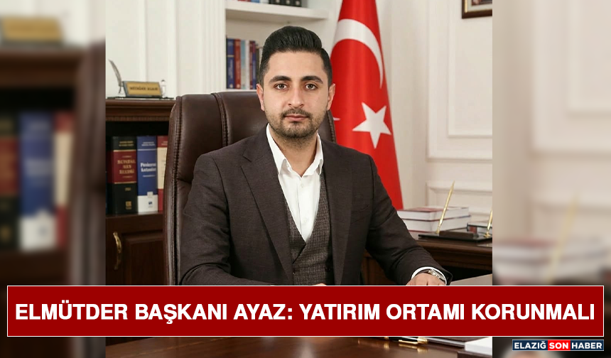 ELMÜTDER Başkanı Ayaz: Yatırım Ortamı Korunmalı