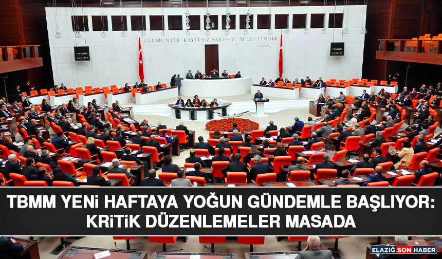 TBMM Yeni Haftaya Yoğun Gündemle Başlıyor: Kritik Düzenlemeler Masada