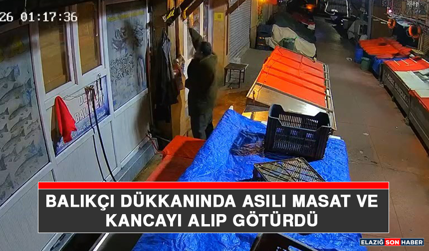Balıkçı Dükkanında Asılı Masat ve Kancayı Alıp Götürdü