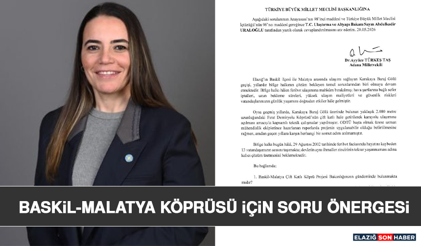 Baskil-Malatya Köprüsü İçin Soru Önergesi