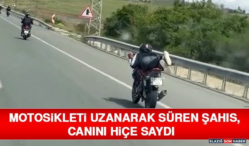 Motosikleti Uzanarak Süren Şahıs, Canını Hiçe Saydı