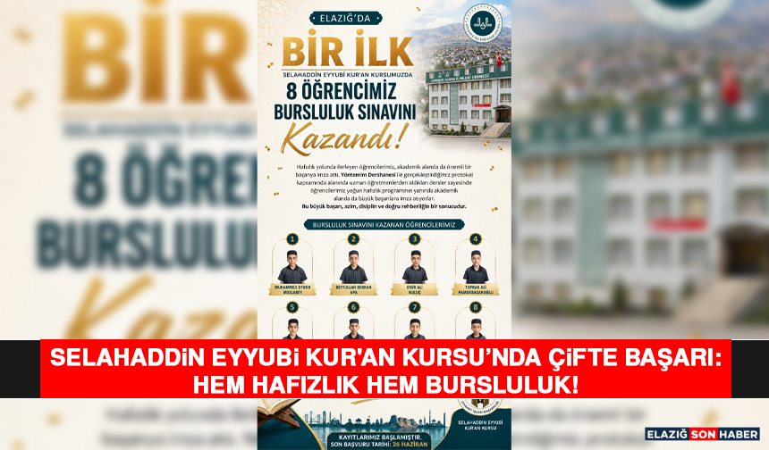 Selahaddin Eyyubi Kur'an Kursu’nda Çifte Başarı: Hem Hafızlık Hem Bursluluk!