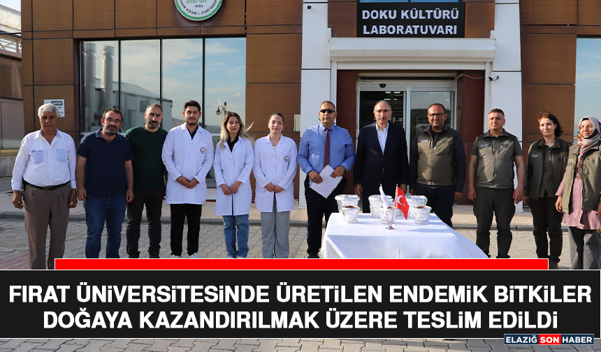 Fırat Üniversitesinde Üretilen Endemik Bitkiler Doğaya Kazandırılmak Üzere Teslim Edildi