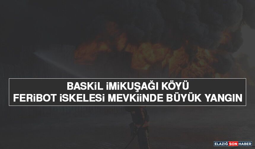 Baskil İmikuşağı Köyü Feribot İskelesi Mevkiinde Büyük Yangın