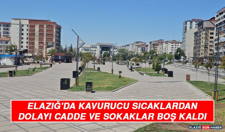 Elazığ'da Kavurucu Sıcaklardan Dolayı Cadde ve Sokaklar Boş Kaldı